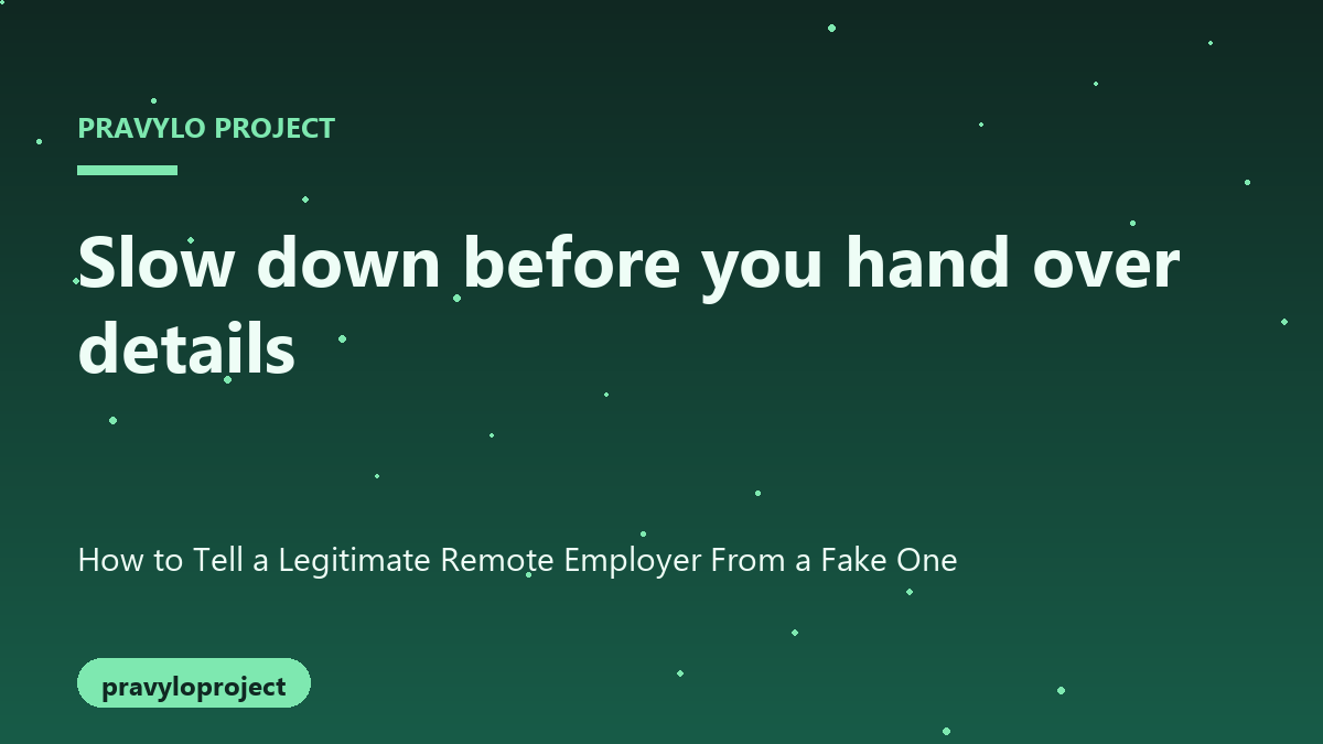 Checklist for slowing down before sharing personal details with an employer